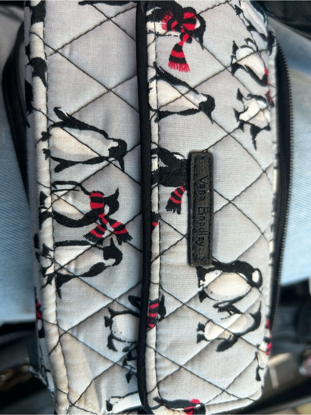 Vera Bradley Quilted Playful Penguin in Grey